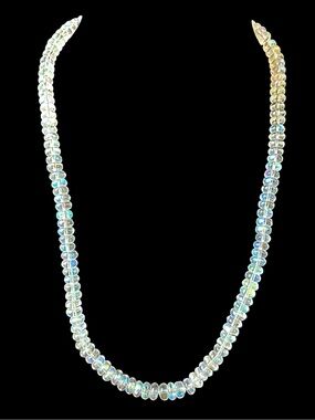 Vintage Czech Gablonz Rainbow Bohemian Glass Art Deco Necklace